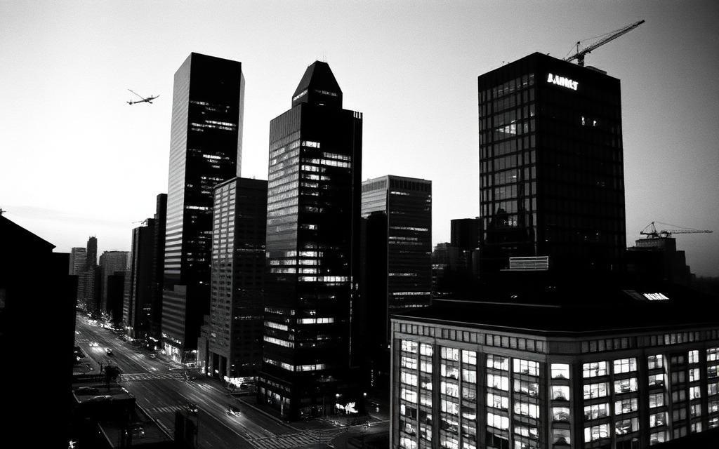 German banking district towers at dusk, illustrating the Wirecard proceedings